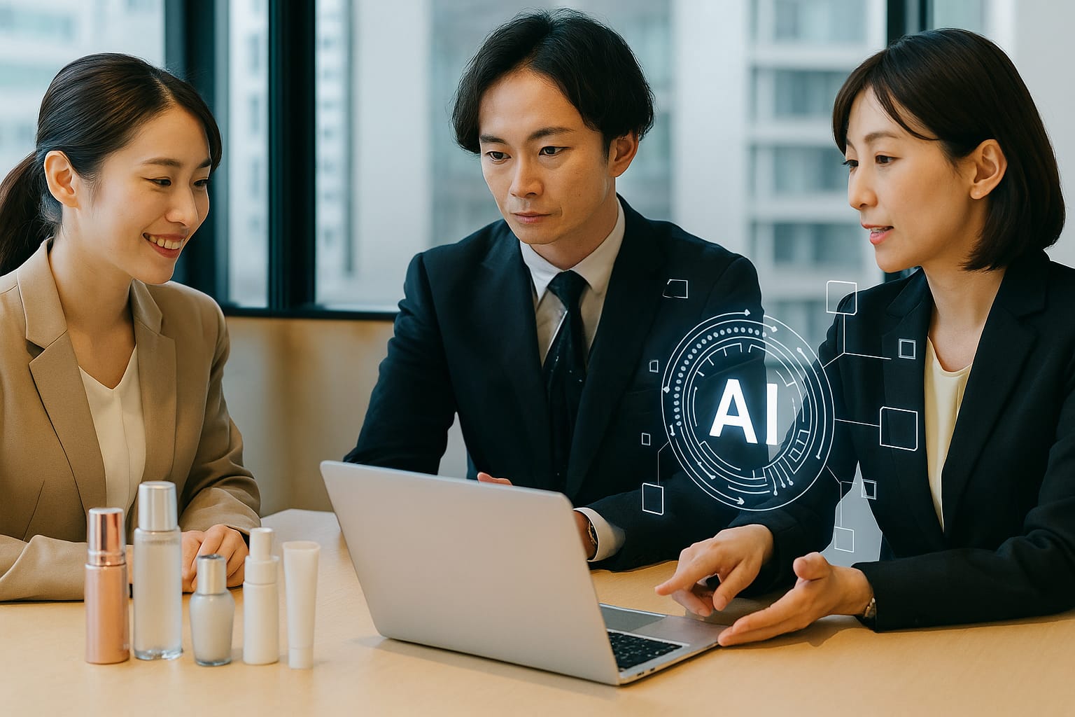 打ち合わせ中の男女